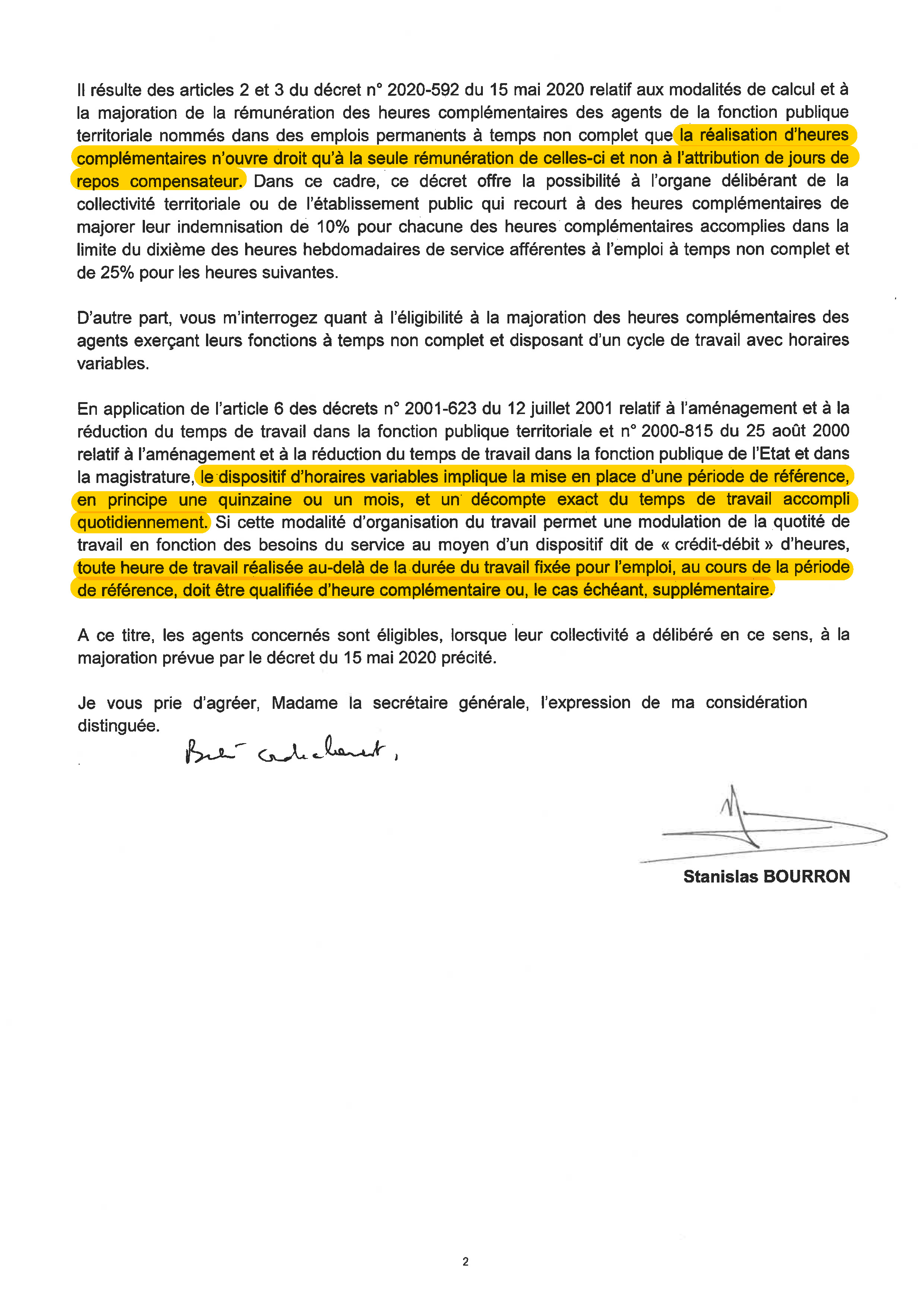 DGCL&nbsp;: les heures complémentaires doivent être rémunérées