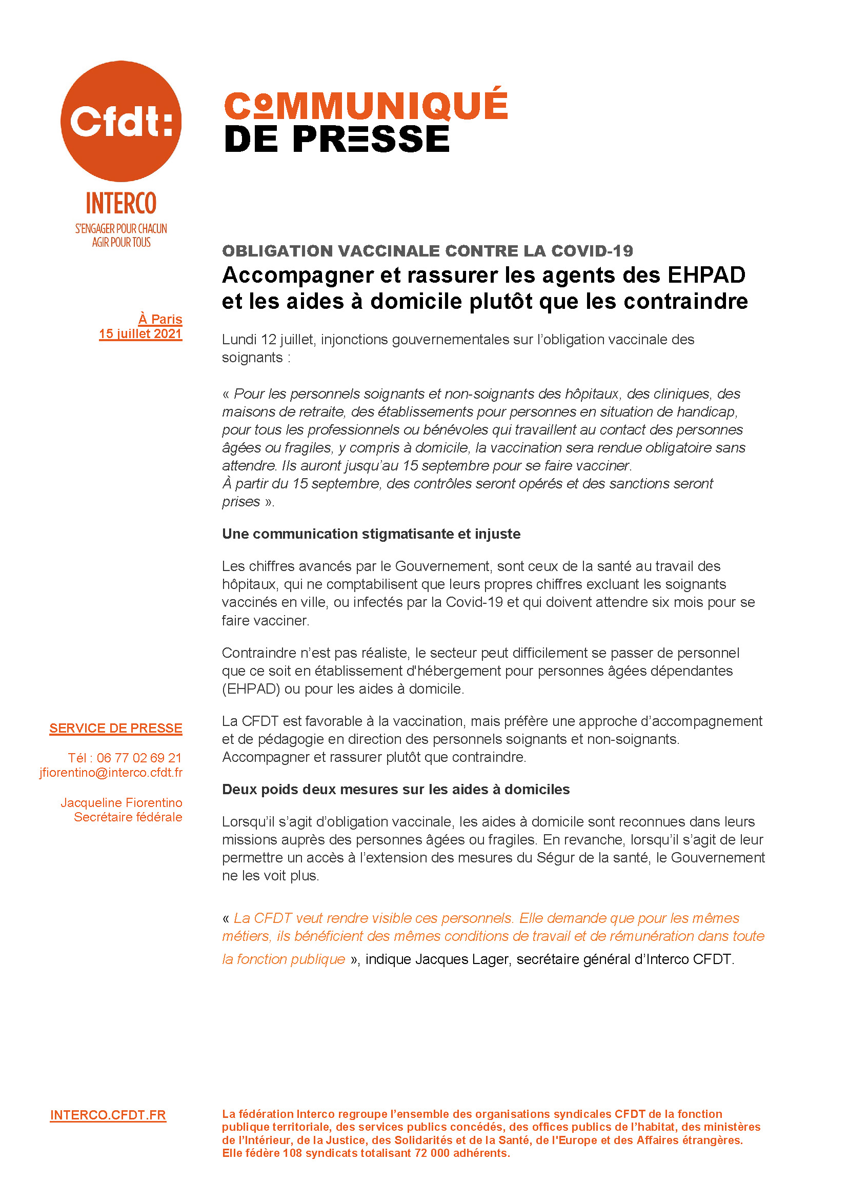 Obligation vaccinale des soignants contre la Covid-19