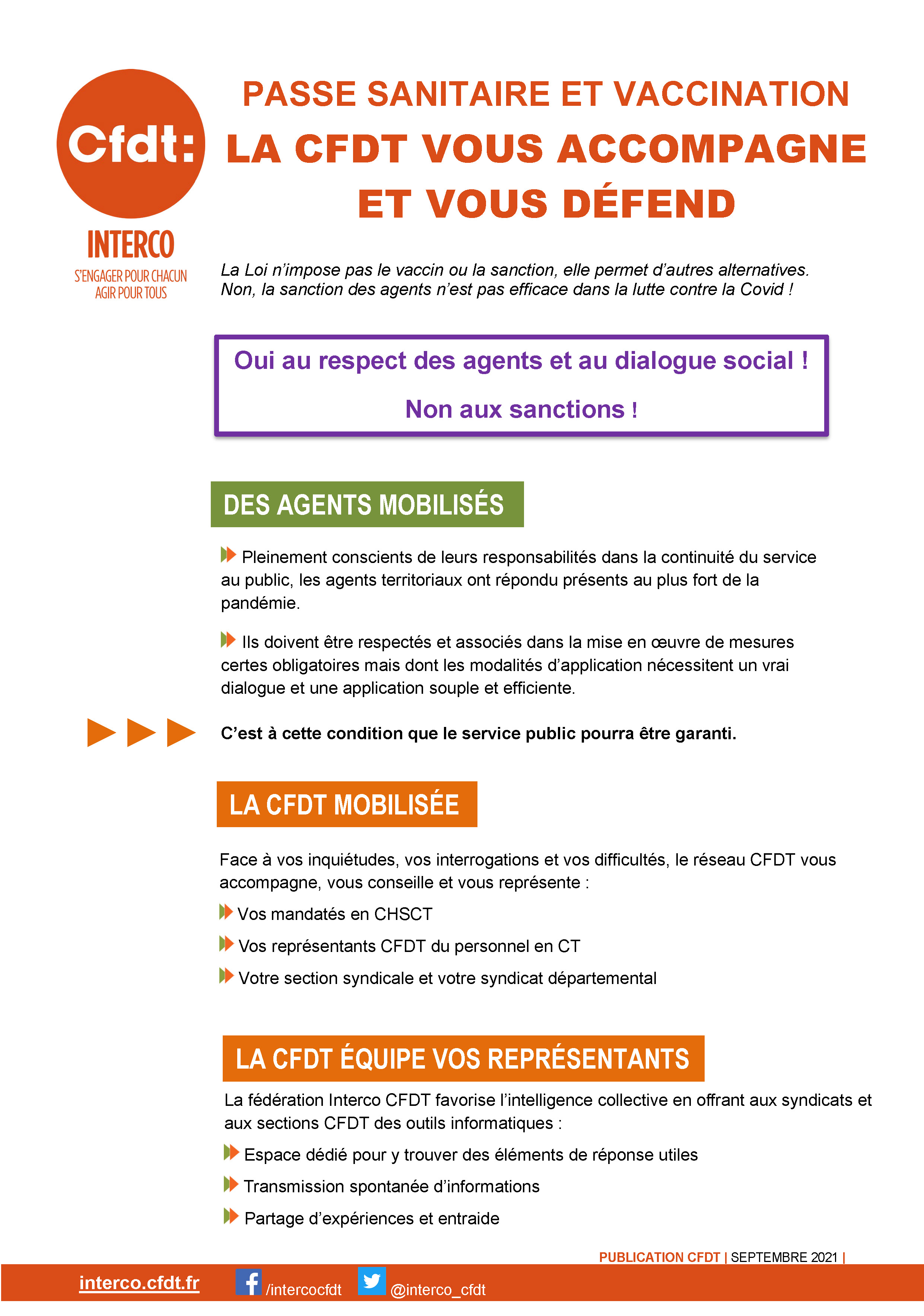 Passe sanitaire et vaccination, la CFDT vous accompagne et vous défend