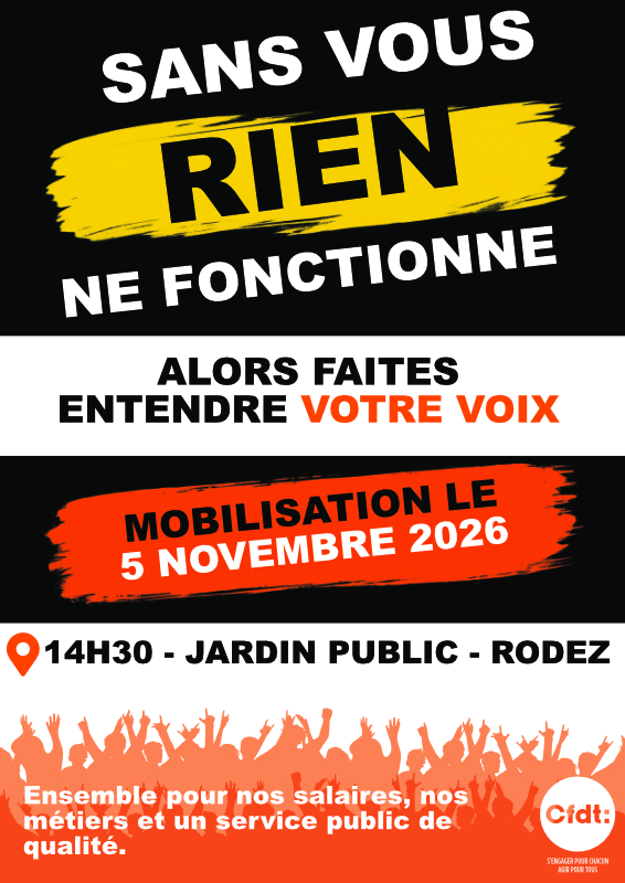 Mobilisation Intersyndicale 5 novembre 2026 à RODEZ