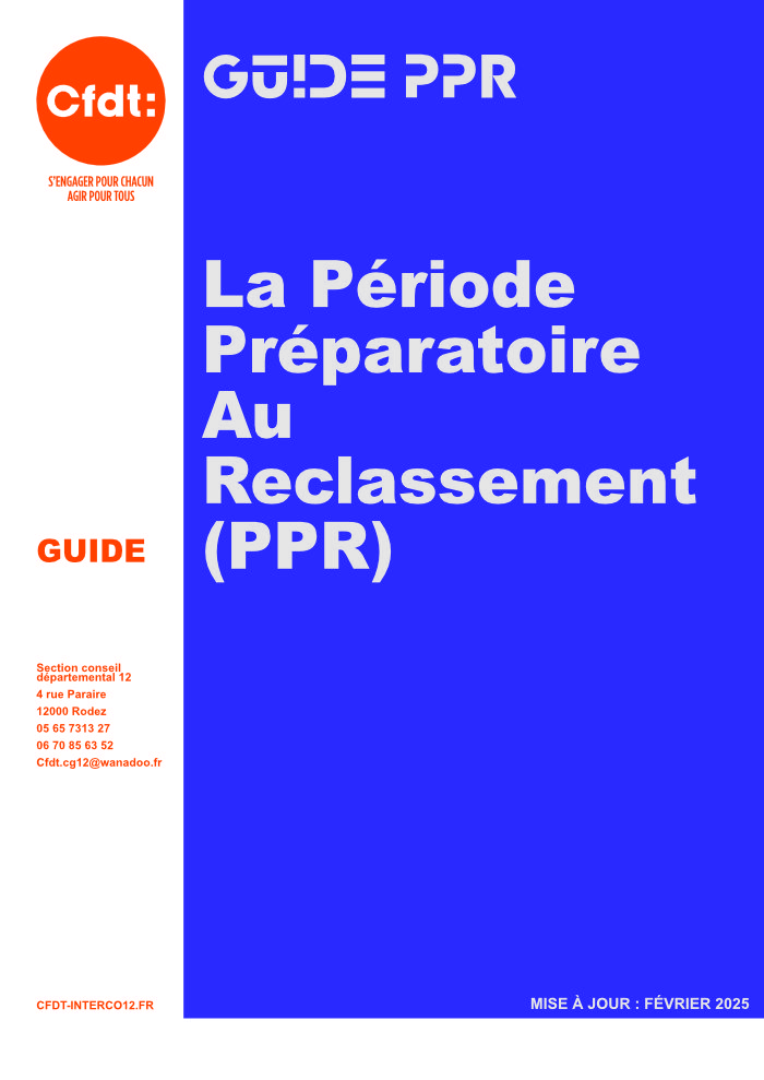 La Période Préparatoire au Reclassement (PPR)